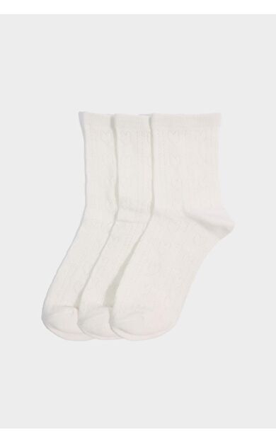 Kadın 3'lü Pamuklu Soket Çorap