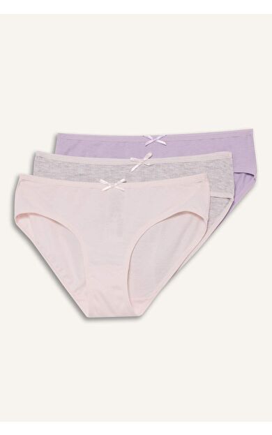 Kız Çocuk Penye 3'lü Slip Külot