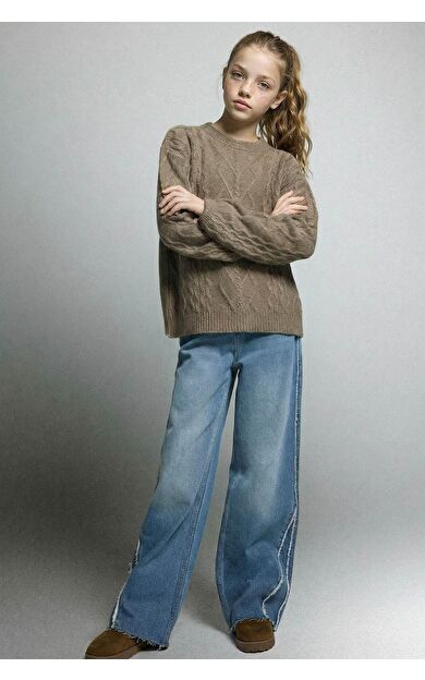 DeFacto Kız Çocuk Wide Leg Jean Pantolon