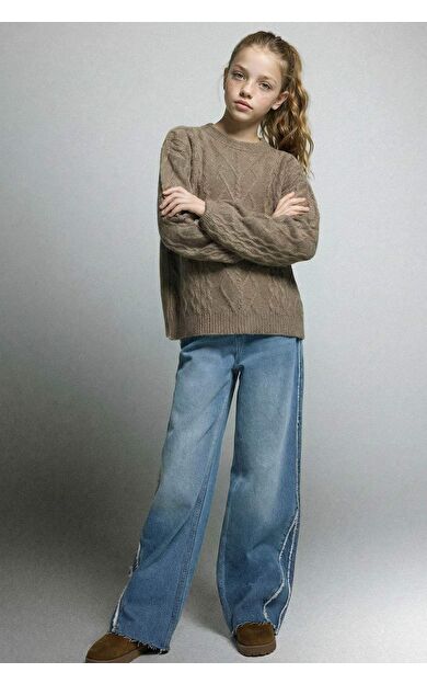Kız Çocuk Wide Leg Jean Pantolon