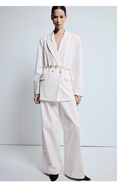 Kadın Gold Çiçek Temalı Metal Kemer