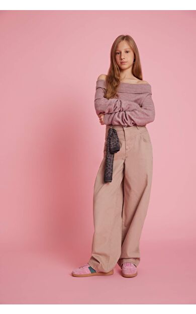 Kız Çocuk Baggy Fit Gabardin Pantolon