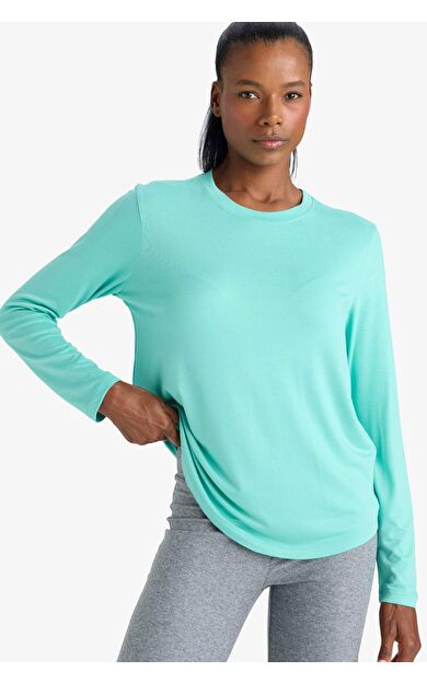 Standart Fit Bisiklet Yaka Sporcu Uzun Kollu Tişört