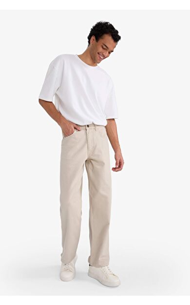 Loose Fit Düz Paça Jean Pantolon
