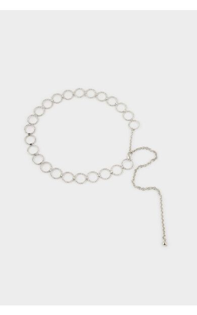 Kadın Gold Yuvarlak Temalı Metal Kemer