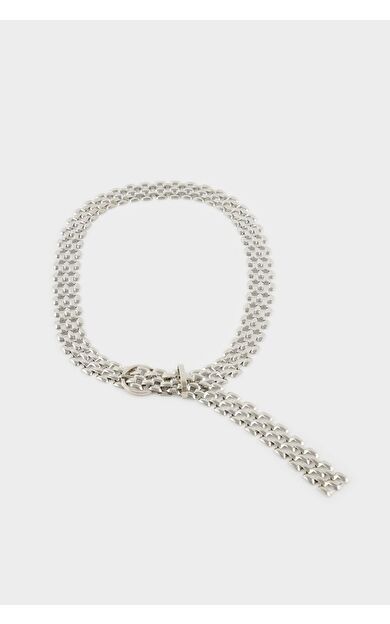 Kadın Silver İki Sıralı Metal Kemer