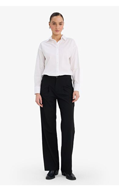 DeFacto Wide Leg Çift Cepli Yüksek Bel Geniş Paça Pantolon