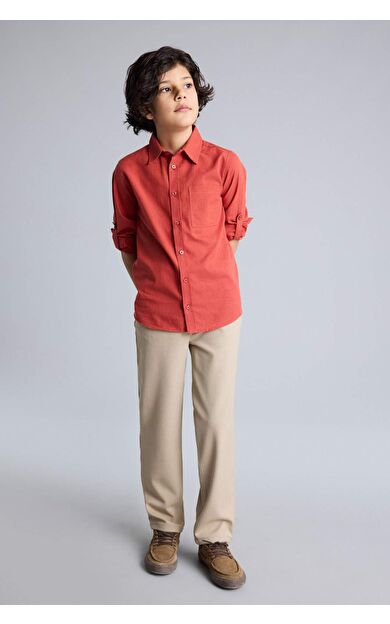 DeFacto Regular Fıt Düz Paça Her Yöne Esneyen Pantolon Erkek Çocuk