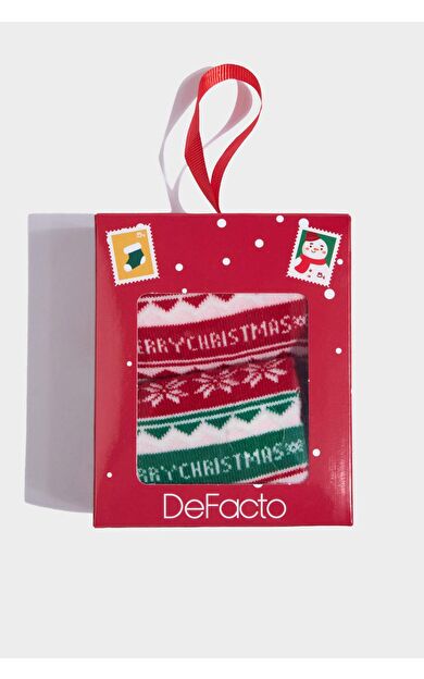 Kız Çocuk Yılbaşı Temalı 2'li Pamuklu Uzun Çorap