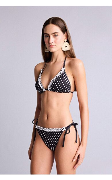 DeFacto Regular Fıt Puantiye Siyah Bikini Alt