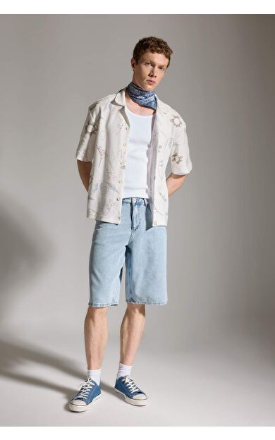 DeFacto Yumuşak Dokulu Baggy Fit Bermuda