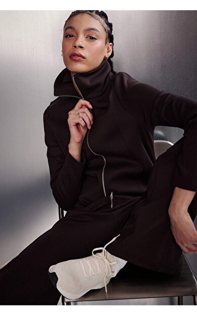 DeFacto Standart Fıt Skuba Dalgıç Kumaş Fermuarlı Sweatshirt