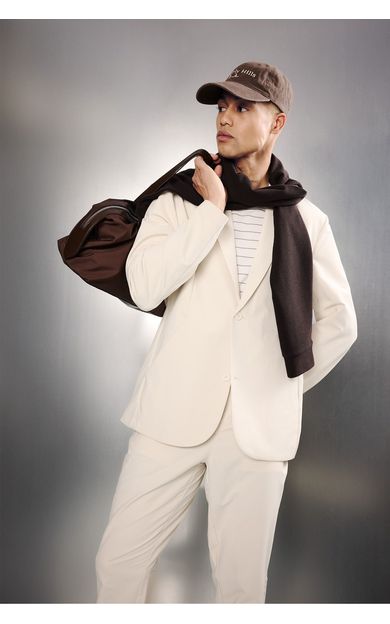 DeFacto Teknik Kumaştan Esnek Blazer Ceket Bej