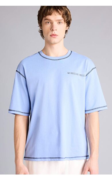 DeFacto %100 Pamuk Boxy Fit Baskılı Tişört