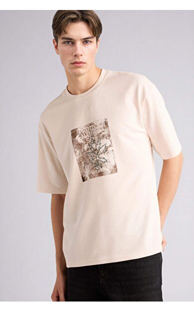 DeFacto Nefes Alabilen Loose Fit Baskılı Tişört