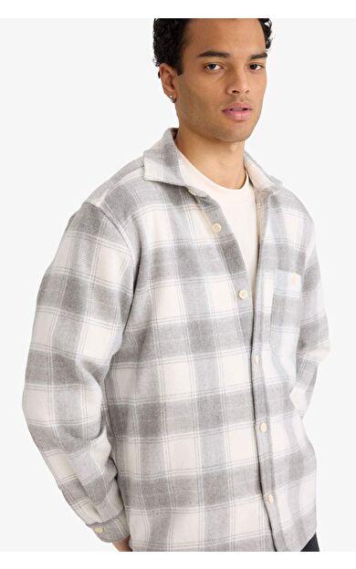 Regular Fit Kareli Uzun Kollu Gömlek