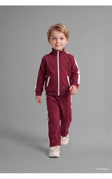DeFacto 2'li Takım Fermuarlı Sweatshirt Eşofman Altı Erkek Bebek