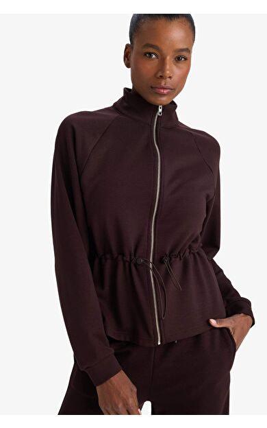 Standart Fit Dik Yaka İçi Yumuşak Tüylü Modal Hırka