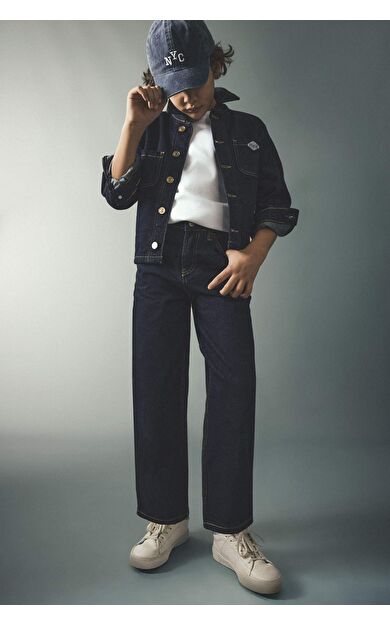 Erkek Çocuk Barrel Fit Düz Paça Jean Pantolon