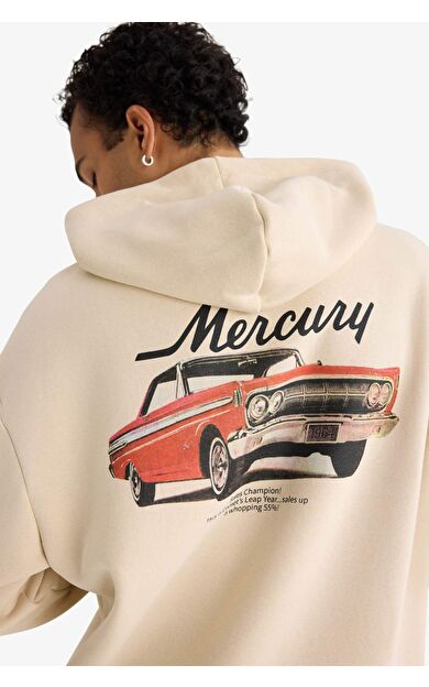 DeFacto Ford Motor Company Boxy Fit Kapüşonlu Baskılı Sweatshirt