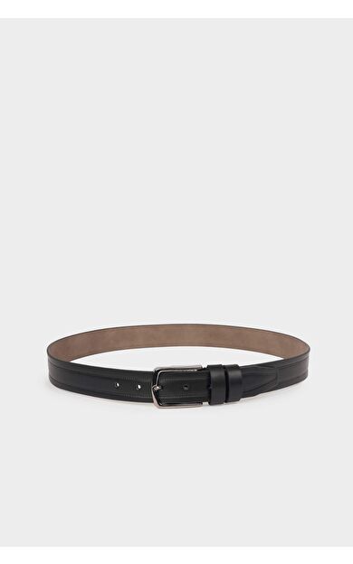 Erkek Dikdörtgen Toka Suni Deri Klasik Kemer