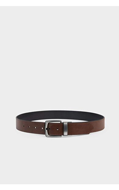 Erkek Çift Taraflı Toka Suni Deri Günlük Kemer