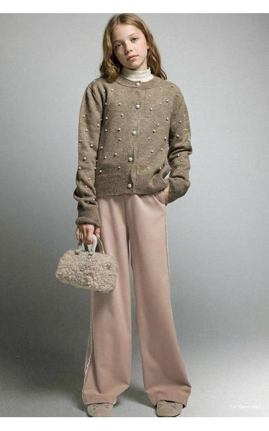 DeFacto Kız Çocuk Baggy Fit Oxford Pantolon