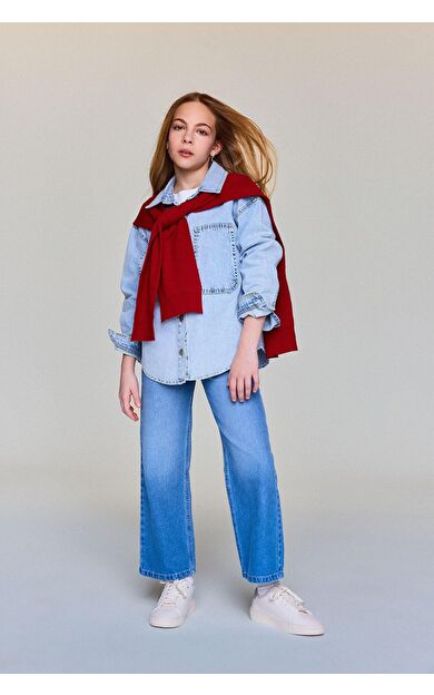 DeFacto Kız Çocuk 90's Wıde Leg Geniş Paça Jean Pantolon