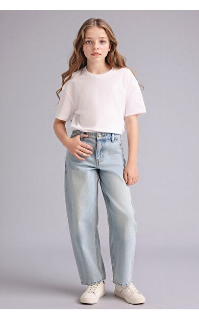 DeFacto Baggy Fıt Jean Pantolon Kız Çocuk