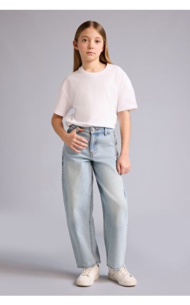 DeFacto Baggy Fıt Jean Pantolon Kız Çocuk