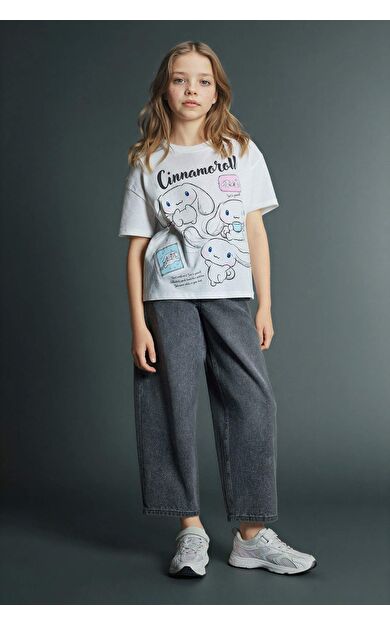 Baggy Fıt Geniş Paça Jean Pantolon Kız Çocuk