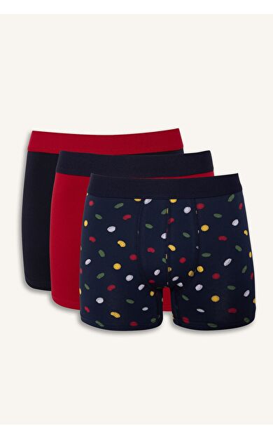 DeFacto Regular Fit Desenli 3'lü Boxer
