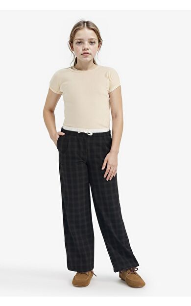 DeFacto Kız Çocuk Wide Leg Kısa Paça Poplin Pantolon