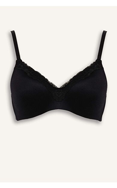 Dantel Detaylı Saten Kaplı Pedli Balensiz Tişört Bra-Fall in Love