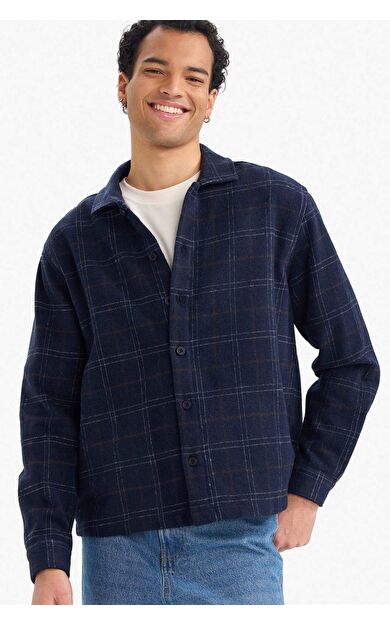 Boxy Fit Kareli Flanel Uzun Kollu Gömlek