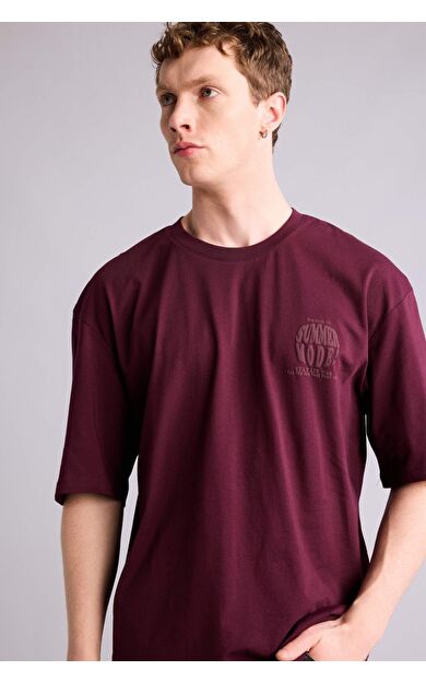 DeFacto %100 Pamuk Boxy Fit Baskılı Tişört