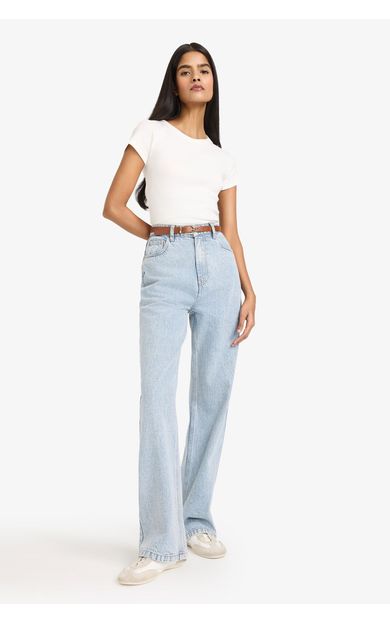 DeFacto 90's Wıde Leg Yüksek Bel Düz Paça Uzun Jean Kar Yıkamalı Pantolon Mavi G4924AX26SMNM39