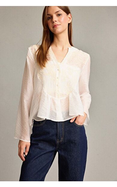 DeFacto V Yaka Uzun Kollu Gömlek