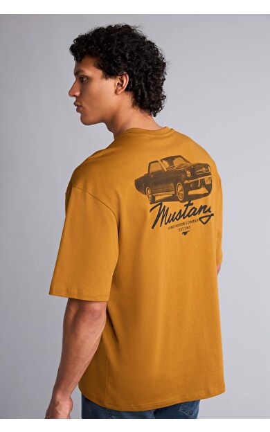 DeFacto Ford Motor Company Boxy Fıt Bisiklet Yaka Baskılı Kısa Kollu Tişört