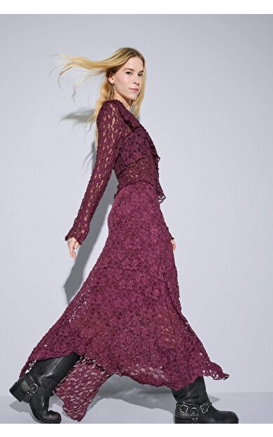 A Form Normal Bel Dantel Midi Etek