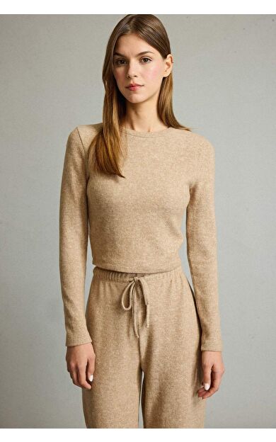 Bisiklet Yaka Uzun Kollu Tişört