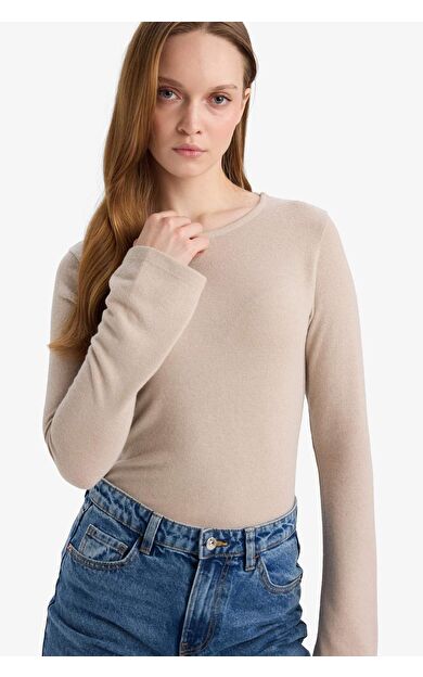 DeFacto Slim Fit Dar Kesim Uzun Kollu Tunik