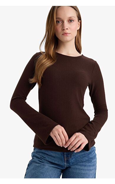 DeFacto Slim Fit Dar Kesim Uzun Kollu Tunik