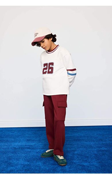 Erkek Çocuk Loose Fit Kalın Sweatshirt Kumaşı Pantolon