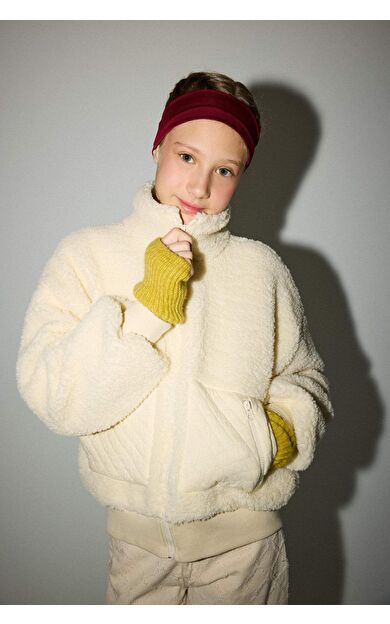 Kız Çocuk Polo Yaka Polar Hırka