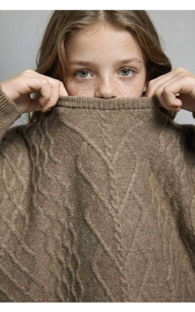 Kız Çocuk Regular Fit Bisiklet Yaka Kazak