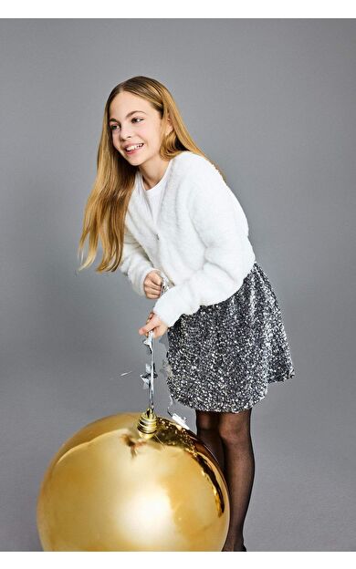 Kız Çocuk Yumuşak Dokulu Fiyonk Düğmeli Hırka