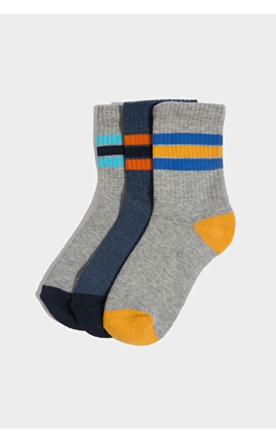 Erkek Çocuk 3'lü Pamuklu Havlu Spor Çorap