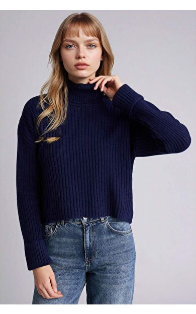 Oversıze Balıkçı Yaka Kazak