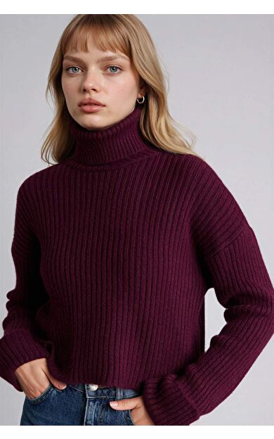 Oversıze Balıkçı Yaka Kazak